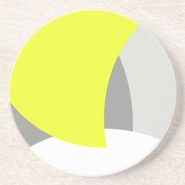 Abstrakt Art Yellow Grey White Getränkeuntersetzer (Vorne)