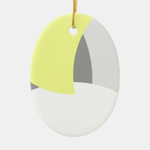 Abstrakt Art Yellow Grey White Keramik Ornament