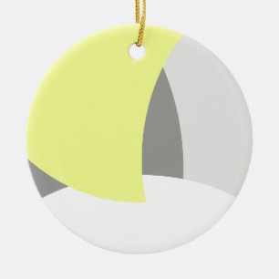 Abstrakt Art Yellow Grey White Keramik Ornament
