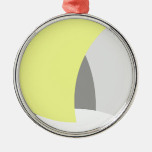 Abstrakt Art Yellow Grey White Ornament Aus Metall