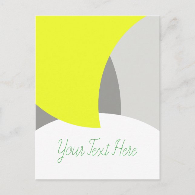 Abstrakt Art Yellow Grey White Postkarte (Vorderseite)