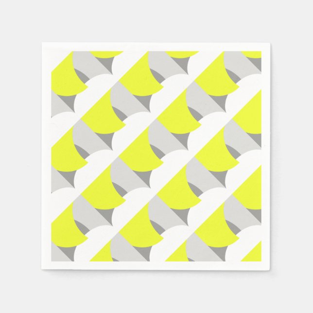 Abstrakt Art Yellow Grey White Serviette (Vorderseite)