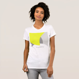 Abstrakt Art Yellow Grey White T-Shirt