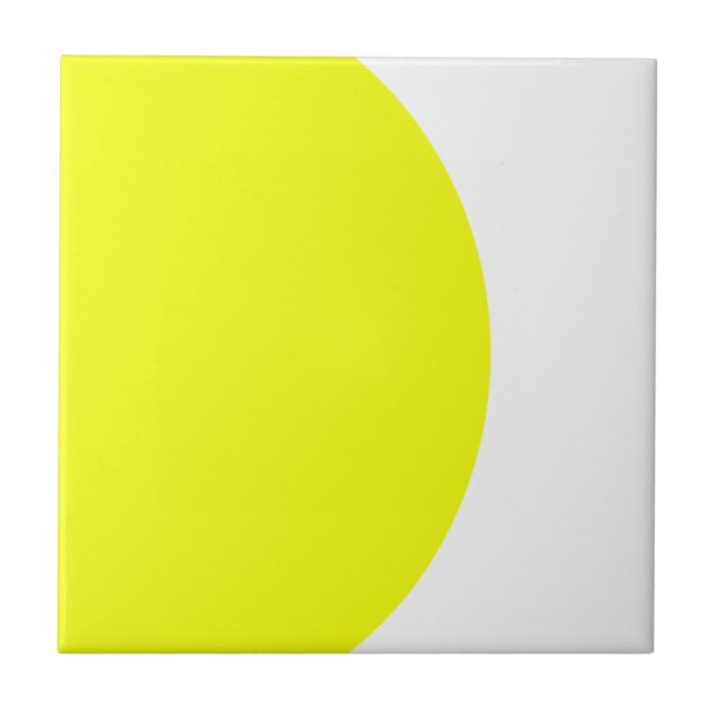 Abstrakt Art Yellow White Minimalismus Fliese (Vorderseite)