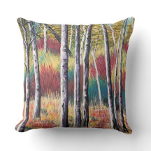 Abstrakt Aspen Tree Pillow
