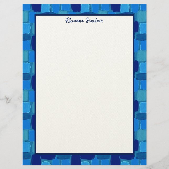Abstrakt auf blauem Briefpapier (Vorderseite)