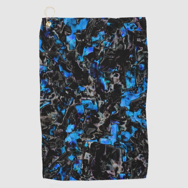 Abstrakt aussehende Fledermausflüge über türkisfar Golfhandtuch (Vorderseite)