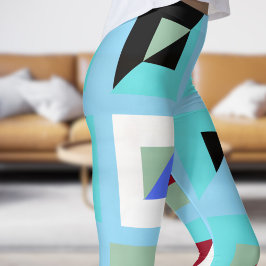 Abstrakt Baby Blue Mosaic Muster Leggings