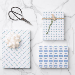 Abstrakt Baby Blues Geschenkpapier Set