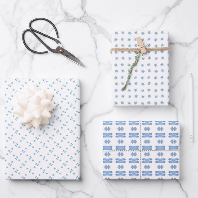 Abstrakt Baby Blues Geschenkpapier Set (Vorderseite)