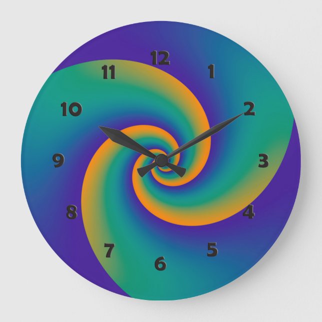 Abstrakt Background Spirals soft V Große Wanduhr (Vorderseite)