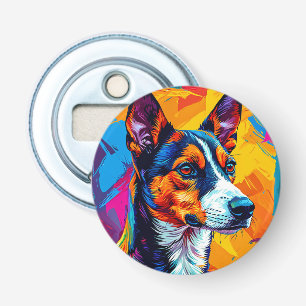 Abstrakt Basenji Dog Portrait Flaschenöffner