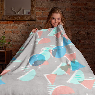 Abstrakt Bauhaus Halbkreise Mod Pop Art Muster Fleecedecke