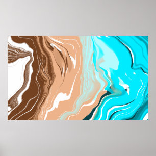 Abstrakt Beach Fluid Art Poster