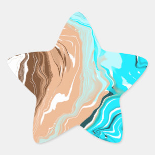 Abstrakt Beach Fluid Art Stern-Aufkleber