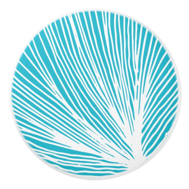 Abstrakt Beach Scallop Seashell Keramikknauf (Vorderseite)