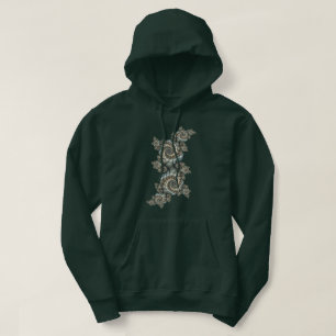 Abstrakt Beige Light Blue Fraktal Kunstgalerie Hoodie
