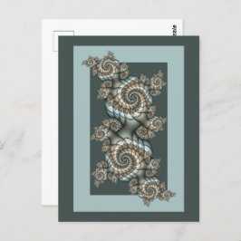 Abstrakt Beige Light Blue Fraktal Kunstgalerie Postkarte