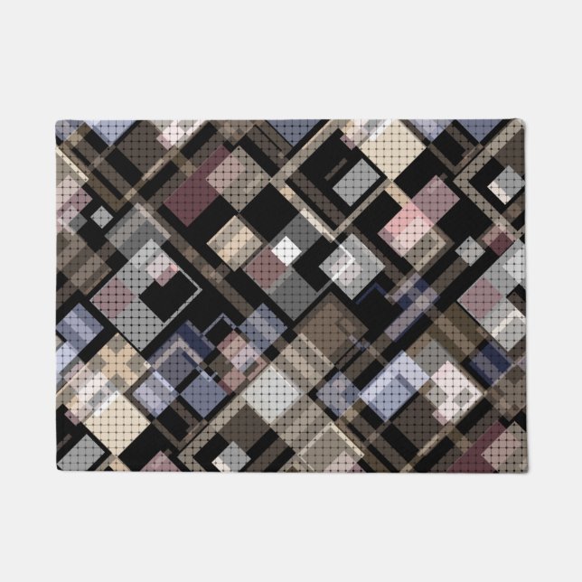Abstrakt, beige, schwarz, plädiert fußmatte (Vorderseite)