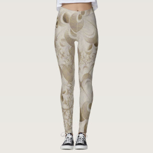Abstrakt-beigefarbenes Muster Leggings