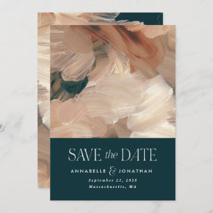 Abstrakt bemalt moderne aquamarine Creme Terracott Einladung