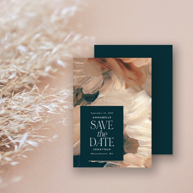 Abstrakt bemalt moderne aquamarine Creme Terracott Einladung (Von Creator hochgeladen)