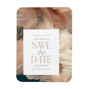 Abstrakt bemalt moderne aquamarine Creme Terracott Magnet