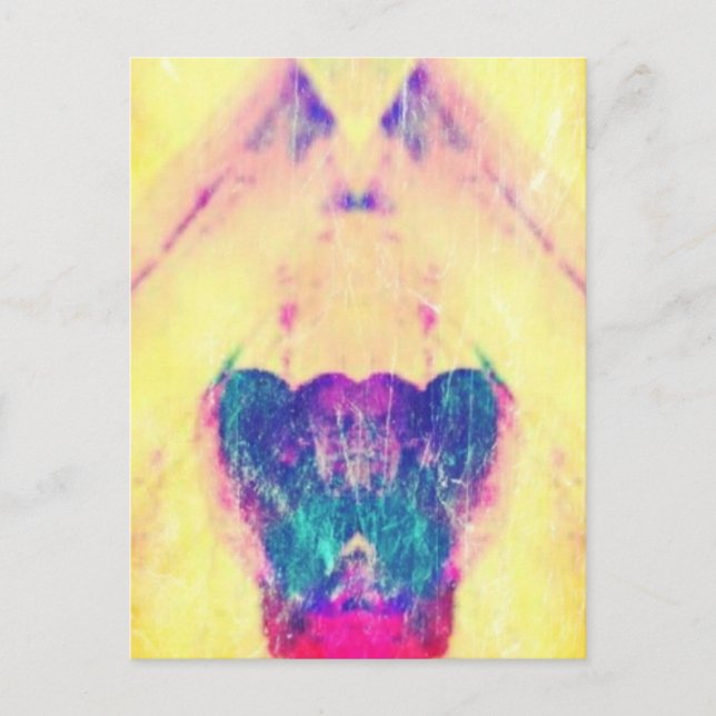 Abstrakt Birdhouse Angel Postkarte (Vorderseite)
