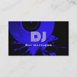 Abstrakt Black and Blue Disk DJ Music Producer Visitenkarte