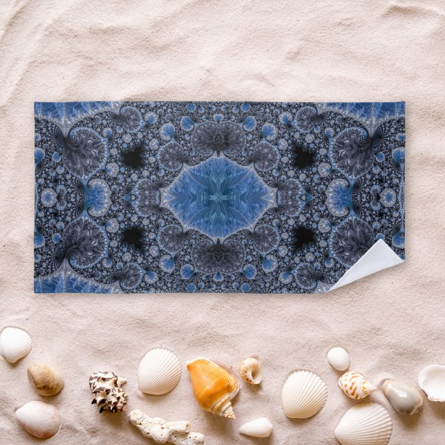 Abstrakt Black Blue Fraktal Strandtuch (Von Creator hochgeladen)