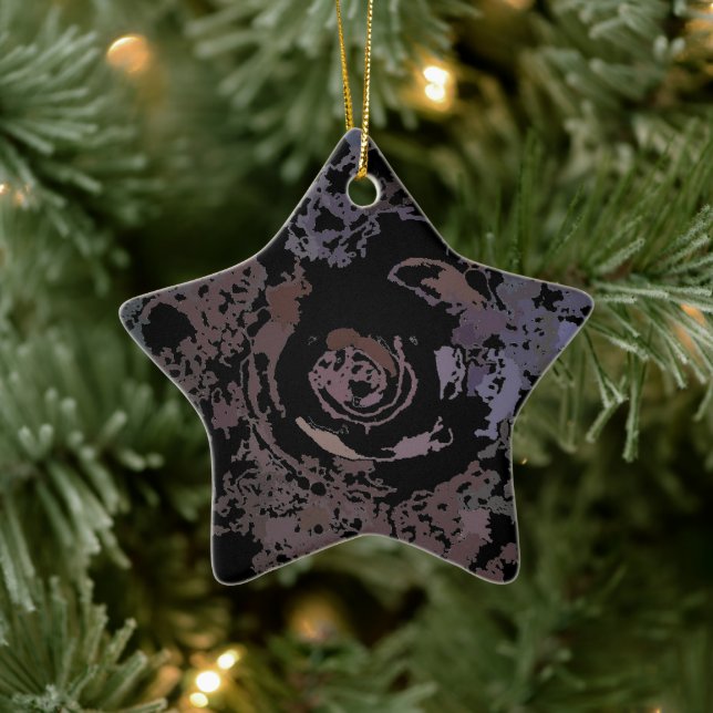 Abstrakt Black Gray Happy Neues Jahr Keramik Ornament (Baum)