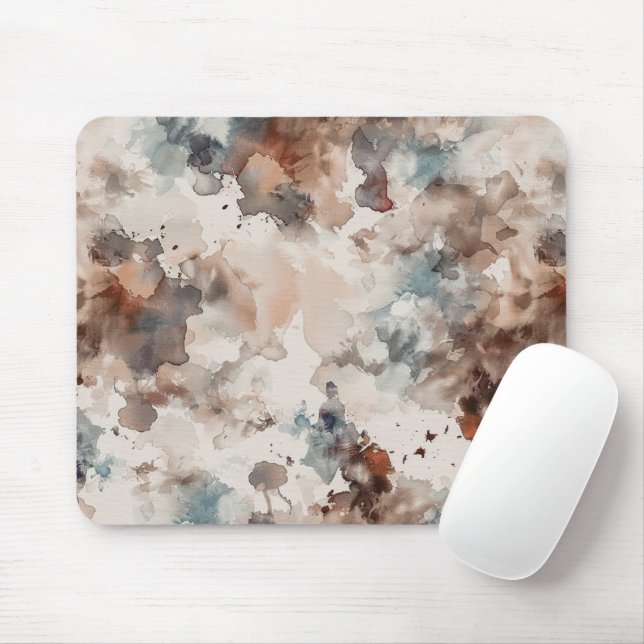 Abstrakt Blau Creme Braun   Mousepad (Mit Mouse)