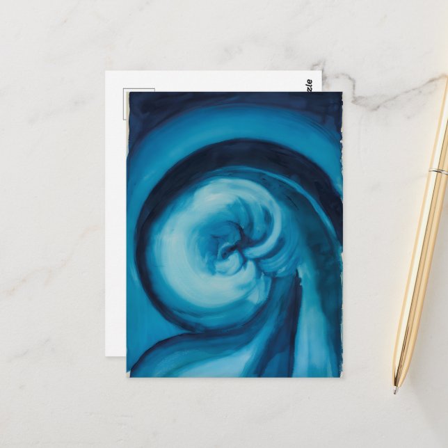Abstrakt |Blau I | Georgia O'Keeffe Postkarte (Vorderseite/Rückseite Beispiel)