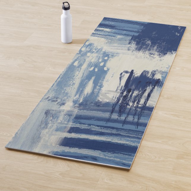 Abstrakt Blau und Elfenbein Yogamatte (Beispiel)