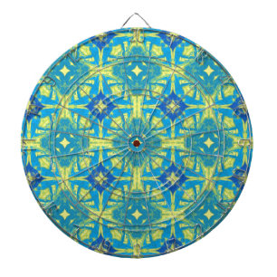 Abstrakt Blau und Gelb Dartscheibe