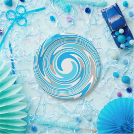 Abstrakt Blau und Grau Pappteller