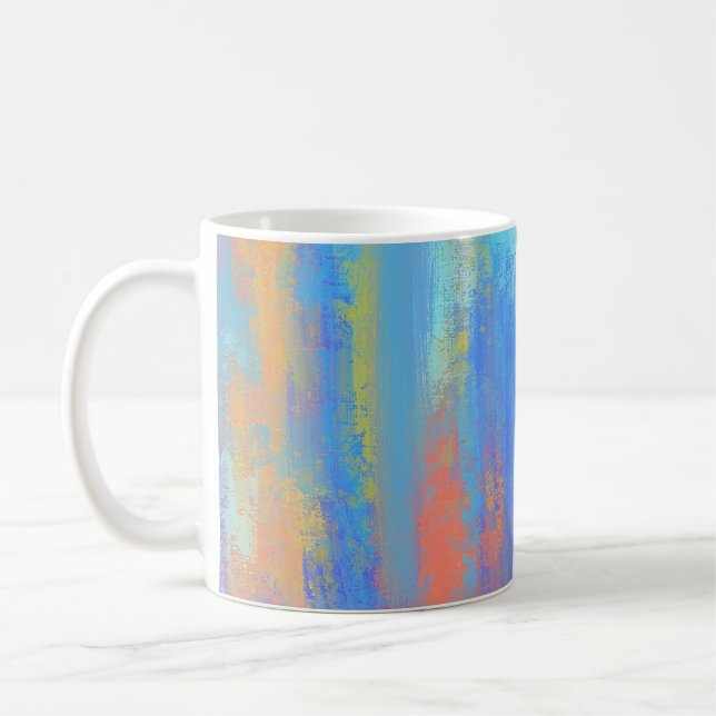 Abstrakt Blau und Orange Kaffeetasse (Links)