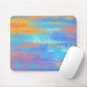Abstrakt Blau und Orange Mousepad
