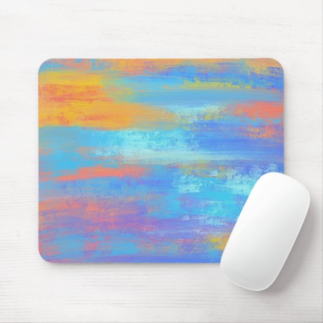 Abstrakt Blau und Orange Mousepad (Mit Mouse)