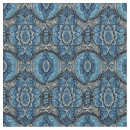 Abstrakt Blau und Silber Stoff