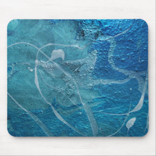 Abstrakt Blau- und Silbergewebe Mousepad