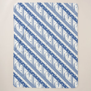 Abstrakt Blau und Weiß Sherpadecke