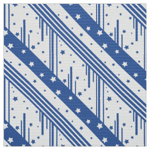 Abstrakt Blau und Weiß Stoff