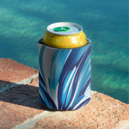 Abstrakt Blue Blume Art Deco Dosenkühler