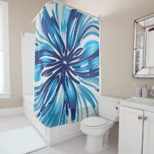 Abstrakt Blue Blume Art Deco