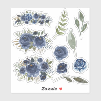 Abstrakt Blue Blume Aufkleber