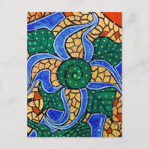 Abstrakt Blue Blume Postkarte