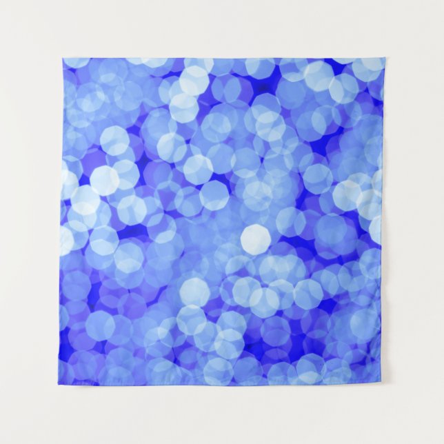 Abstrakt Blue Bokeh: Klassischer Hintergrund Wandteppich (Vorderseite)