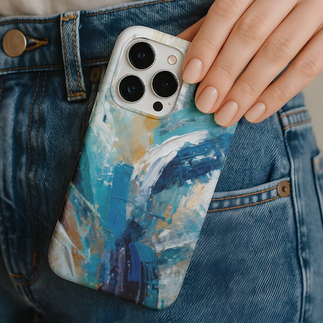 Abstrakt Blue Brush Schlaganfall Moderne Kunst Case-Mate iPhone Hülle (Von Creator hochgeladen)