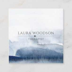 Abstrakt Blue Brush Stroke Therapeut Visitenkarte